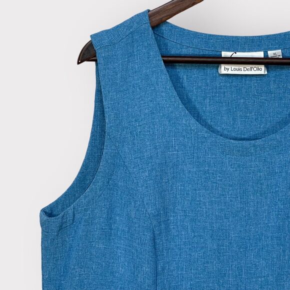 Linea by Louis Dell'Olio Sleeveless Tunic Dress Size XL Blue Princess Seams - Picture 3 of 13